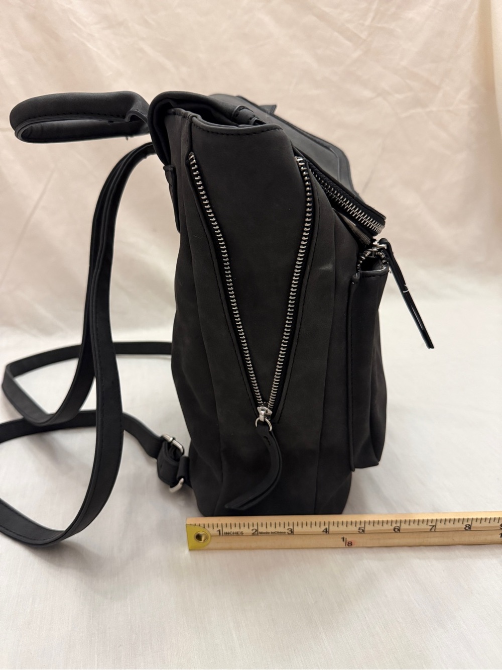 Universal Thread Black Compact Leather-Look Backpack - Picture 4 of 6